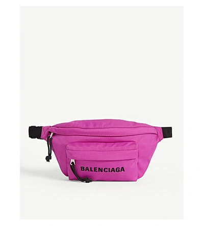 Balenciaga Wheel Belt Bag In Fuschia/black