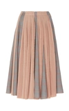 ALEXANDRE BLANC PLEATED WOOL KNEE-LENGTH SKIRT,ABSS20J04