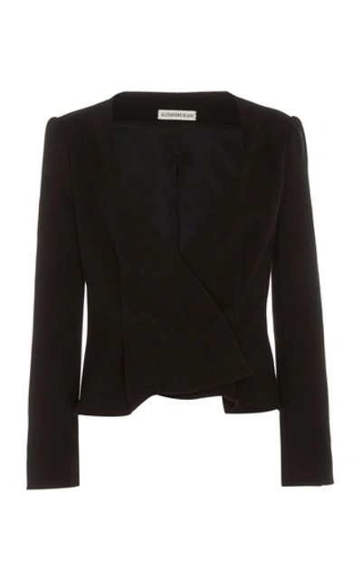 Alexandre Blanc Peplum Crepe Blazer In Black