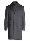 Corneliani Single-breasted Wool Top Coat In Blue