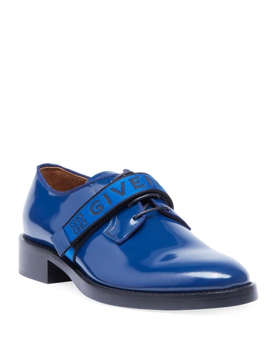 Givenchy Men's Cruz Derby Shoes In Leather In Blue