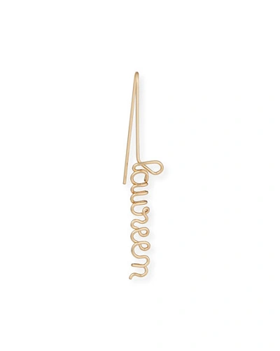 Atelier Paulin Personalized Single Wire Ear Cuff, 6-10 Letters In Gold