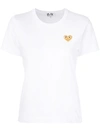 Comme Des Garçons Play Comme Des Garcons Play White And Gold Heart Patch T-shirt In White