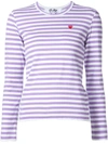 Comme Des Garçons Play Mini Heart Striped T-shirt In Pink