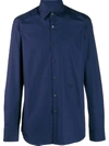 Prada Classic Cotton Poplin Slim-fit Shirt In Blue