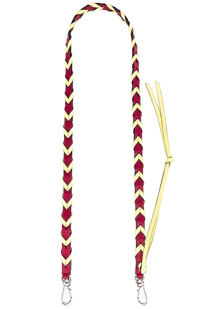 Loewe Braided Thin Strap In Purple In Raspberry & Yellow