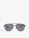 Prada 54ts Aviator Sunglasses In Black