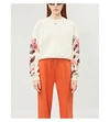 OFF-WHITE FLORAL-PRINT COTTON-JERSEY JUMPER