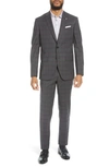 TED BAKER JAY TRIM FIT PLAID STRETCH WOOL SUIT,TB33258 358
