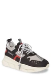 Versace Chain Reaction 2 Sneakers In Nero/ Light Grey/ Passio