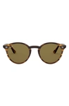 RAY BAN HIGHSTREET 49MM ROUND SUNGLASSES,RB218049-X