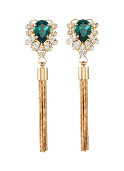 Anton Heunis Swarovski Crystal Tassel Drop Earrings