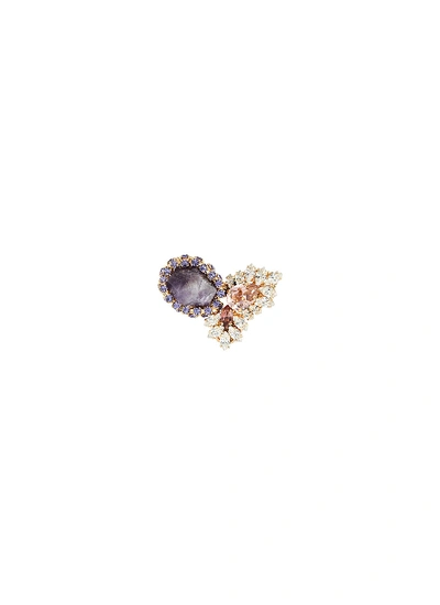 Anton Heunis Clustered Swarovski Crystal Amethyst Brooch