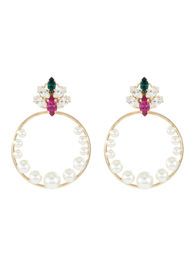 Anton Heunis Swarovski Crystal Stud Pearl Detachable Hoop Earrings