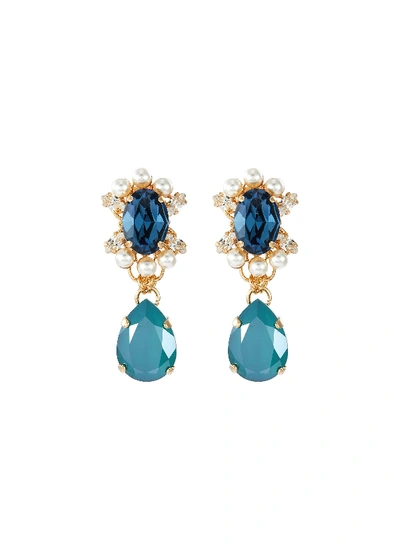 Anton Heunis Clustered Swarovski Crystal Pearl Drop Earrings