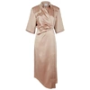 NANUSHKA Lais blush satin shirt wrap dress