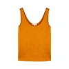 VINCE Orange silk-satin top