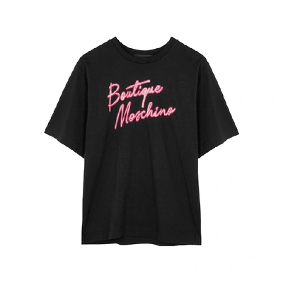 Boutique Moschino Black Logo Cotton T-shirt