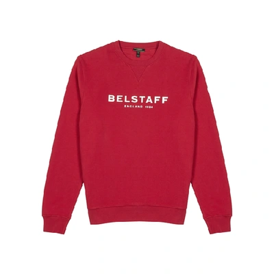 Belstaff Red Printed Logo Cotton Sweatshirt