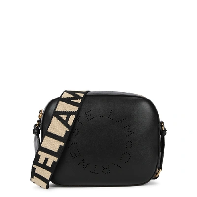 Stella Mccartney Camera Bag With Perforated Logo In Black