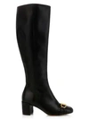 FERRAGAMO WOMEN'S LILLA KNEE-HIGH LEATHER BOOTS,0400010367715