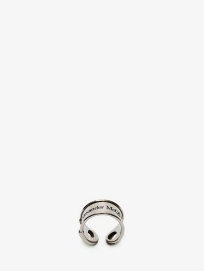 Alexander Mcqueen Safety Pin Ring In Silver