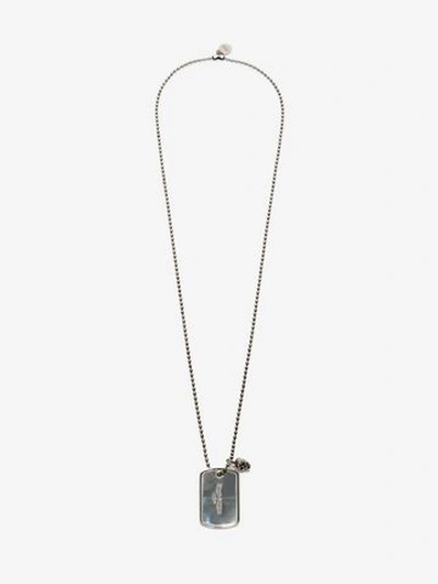 Alexander Mcqueen Identity Necklace In Silver