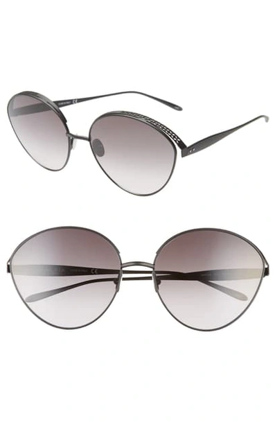Alaïa 63mm Gradient Oversize Round Sunglasses In Black