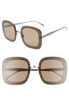 Alaïa Perforated Metal Square Sunglasses In Ruthenium