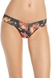 HANKY PANKY AUTUMN BLOOM LOW RISE THONG,8I1584