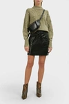 ISABEL MARANT Chaz Twist-Front Leather Mini Skirt