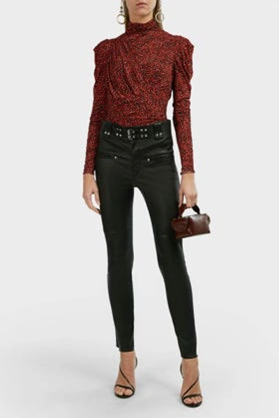Isabel Marant Keydie Slim-leg Leather Trousers In Black