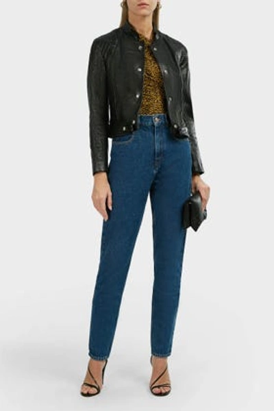 Isabel Marant Bazel Cropped Leather Jacket In Black