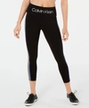 CALVIN KLEIN PERFORMANCE WIDE-STRIPE ANKLE LEGGINGS