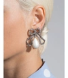 OSCAR DE LA RENTA Pierce Pearl Drop Bow Earrings