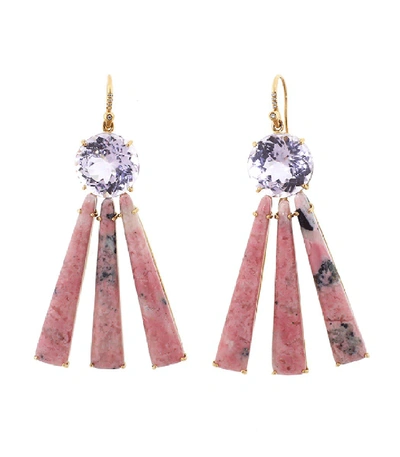 Irene Neuwirth Jewelry Kunzite And Pink Opal Earrings In Rose Gold