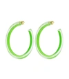 ALISON LOU Medium Neon Green Loucite Jelly Hoops