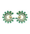 GRAZIELA Emerald and Paraiba Hoop Earrings