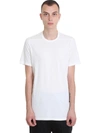 RICK OWENS LEVEL T T-SHIRT IN WHITE COTTON,11008575