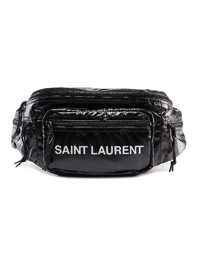 Saint Laurent Men's Logo Print Belt Bag/fanny Pack In Black