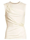 Alexander Wang T Twisted Crepe Jersey Top In Cream