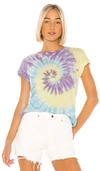 Re/done Classic Tie-dyed Cotton-jersey T-shirt In Purple & Blue & Yellow Spiral Tie Dye