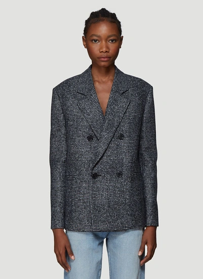 Saint Laurent Double Breasted Blazer Jacket In Grey