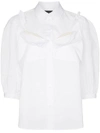 SIMONE ROCHA pearl-embellished ruffled shirt,3531B 0109