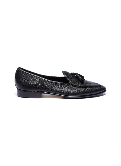 Baudoin & Lange 'sagan' Tassel Leather Loafers In Black