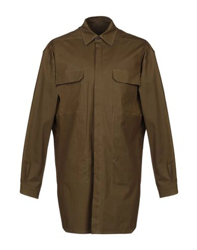 Rick Owens Coat In Military Green