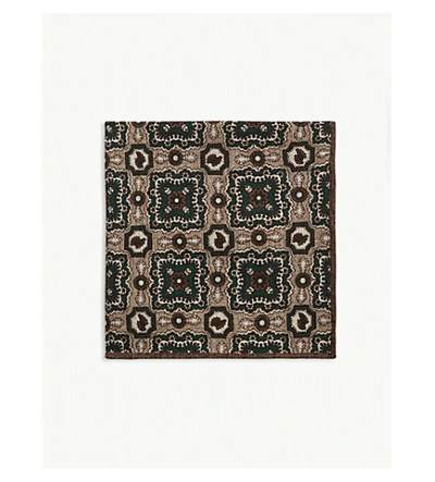 Eleventy Paisley Print Pocket Square In Brown