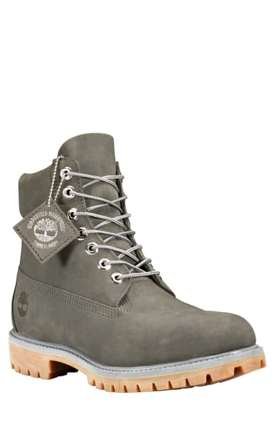 Timberland 6 Inch Premium Waterproof Boot In Coal Grey Leather