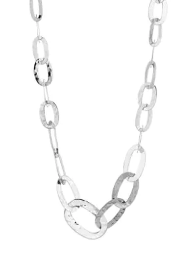 Ippolita Classico Short Sterling Silver Hammered Roma Link Necklace
