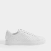 Burberry Logo-embossed Leather Sneakers In Optic White